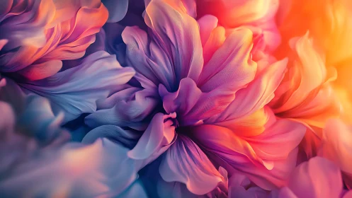 Luminous Petals Dance in a Rainbow Gradient