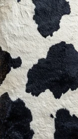 Black and white cowhide fur pattern in close-up view.