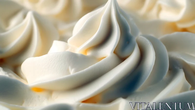 Cream swirls in macro close-up with soft diffused highlights.