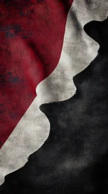 Textured tricolor fabric waves form bold abstract divide