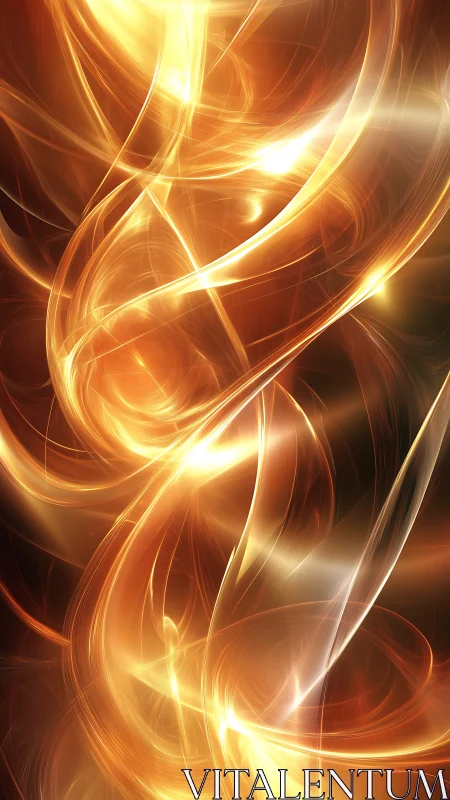 Golden light ribbons twist through radiant abstract space