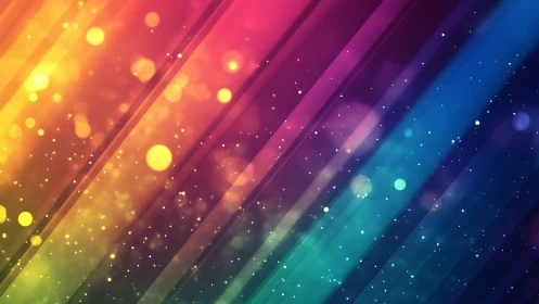 Soft rainbow light trails with sparkling dreamy dust.