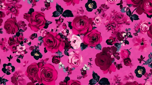 Magenta Garden: Where Black Petals Dance Against Hot Pink Dreams