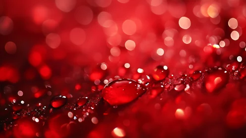 Crimson Bokeh with Water Droplet Depth of Field Effect