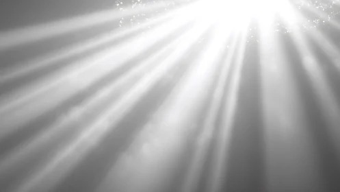 Bright sunlight rays streaming through clouds in ethereal style.