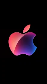 Neon bitten fruit emblem glowing on midnight velvet field.