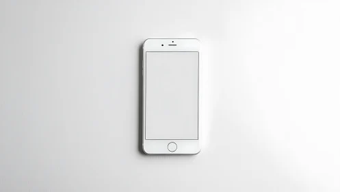 White iPhone mockup displayed on neutral background.