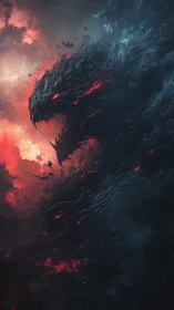 Stormborn dragon spirit rises from swirling cosmic fire