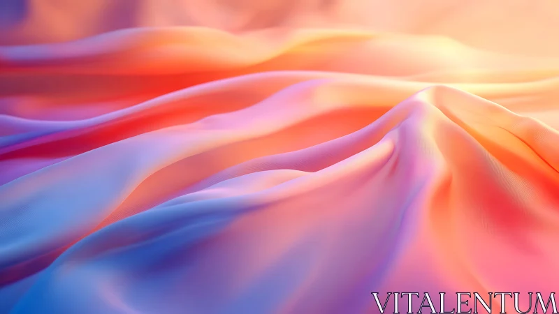 Gradient silk folds glow with soft pastel sunset light