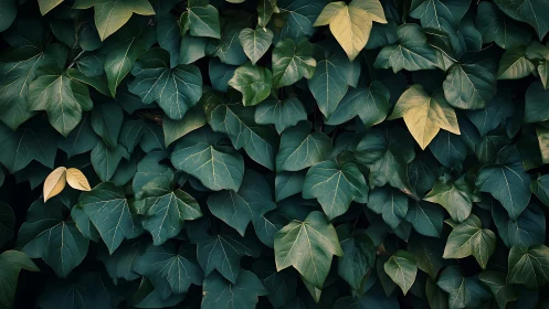 Emerald ivy chorus with shy golden notes in quiet shadow.
