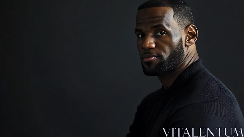 Strong side-profile portrait highlights confident expression.