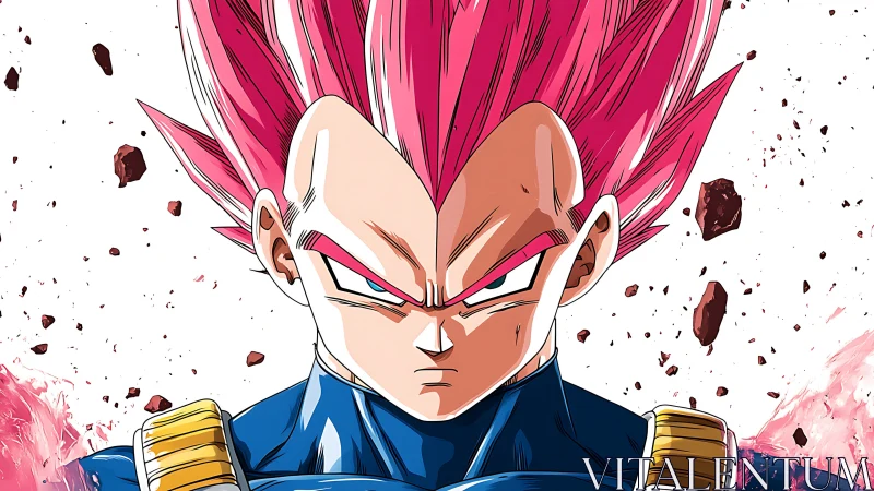 Pink haired anime warrior channels explosive battle power.