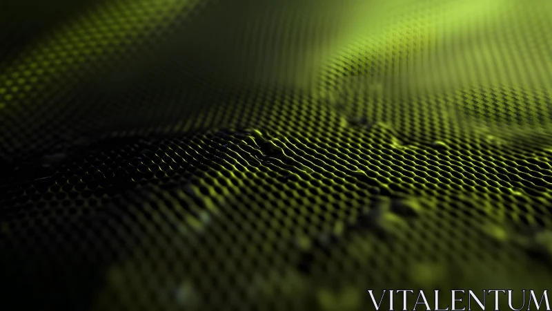 Abstract green hexagonal wave pattern in digital 3D style.