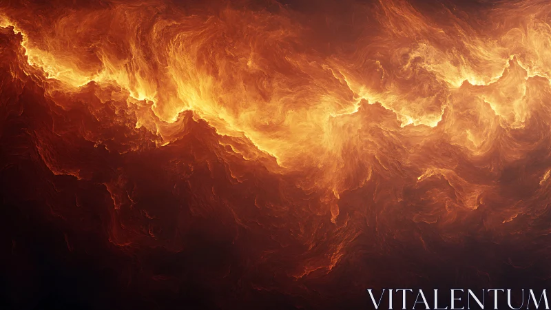 Molten Fire Sky with Swirling Golden Inferno.