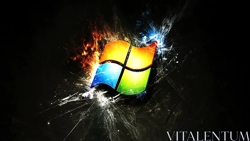 Shattered neon window cresting through a cosmic blackout.