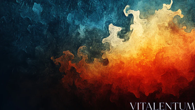 Abstract color field shows turbulent gradient transitions