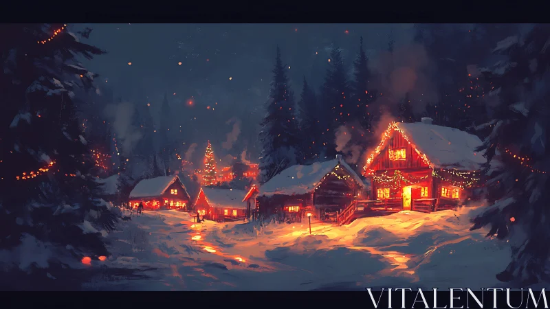 Glowing Lodge in Winter Magic.