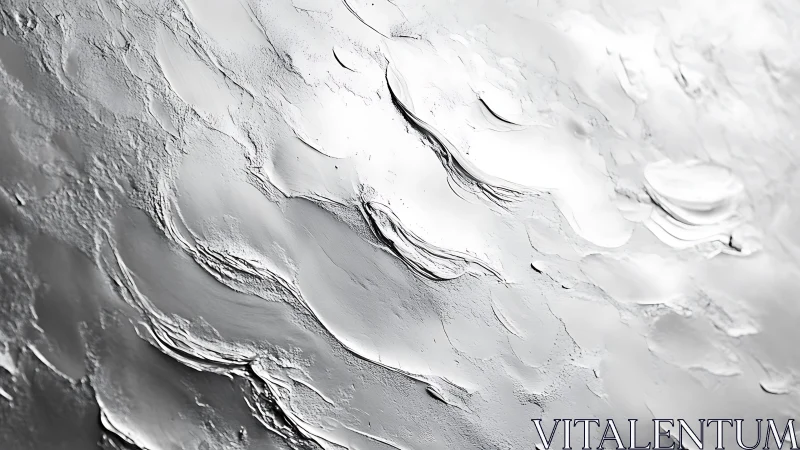 Abstract textured white paint surface with flowing brush strokes.