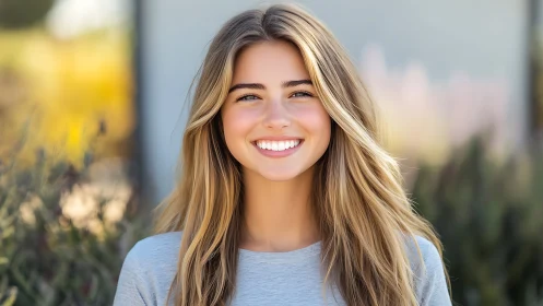 Outdoor portrait with shallow depth and high key luminance.