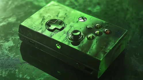 Custom Xbox Elite Controller with Green Luminous Surface Design