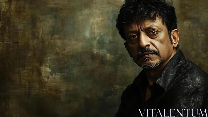 Thoughtful middle-aged man in warm, moody portrait light.