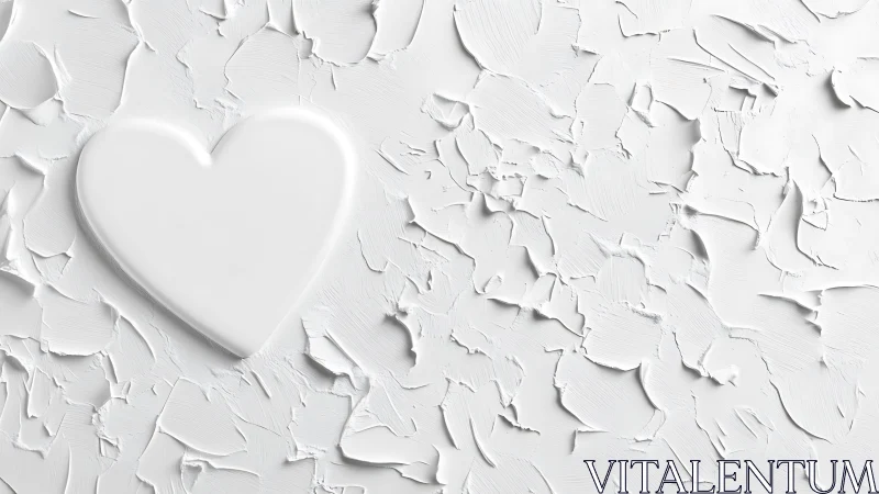Pure Heart Emerges: Minimalist Love Symbol in Textured White.