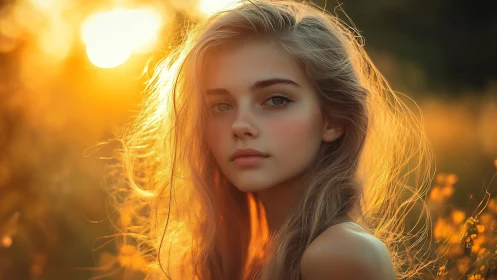 Soft golden hour portrait glows with quiet summertime warmth