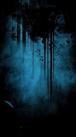 Midnight blue paint drips creating moody abstract calm.