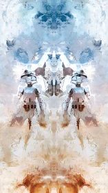 Mirrored desert troopers patrolling a watercolor sky portal.