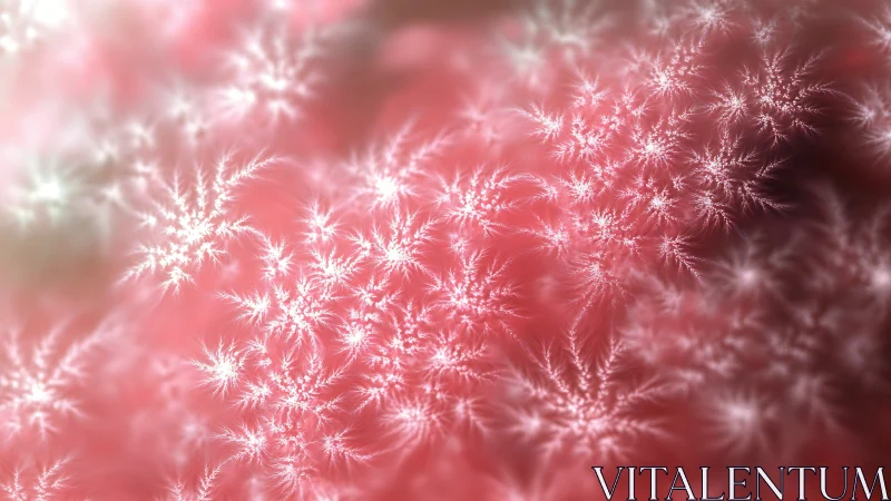 Soft fractal snowflake pattern over muted pink field.