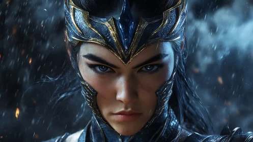 Warrior queen stares down the storm in blazing resolve