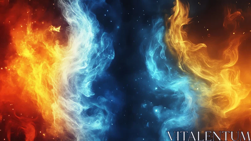 Fiery Opposition: Dual Elemental Forces Clash.