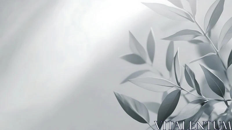 Monochromatic botanical branches under diffused lateral illumination.