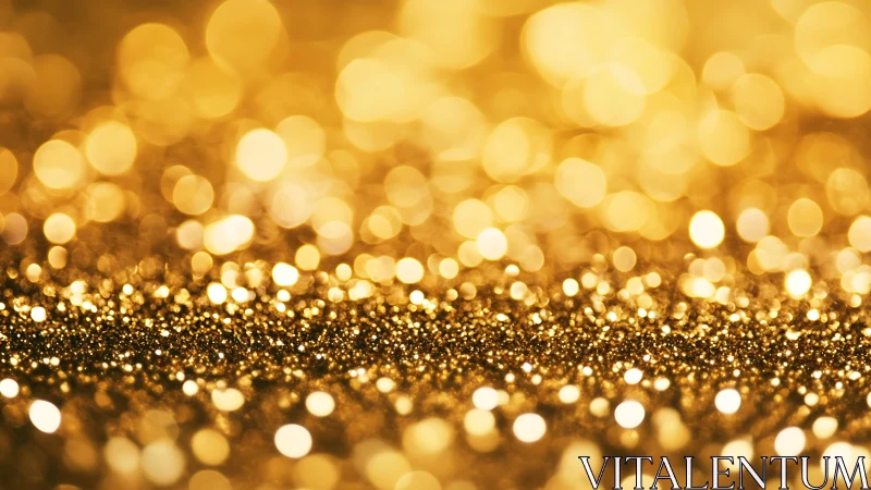 Gold glitter surface with blurred bokeh light background.