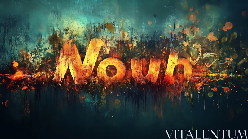 Noah name art in fiery abstract graffiti texture