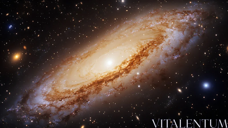 Spiral galaxy twirls like a luminous whirlpool in deep space