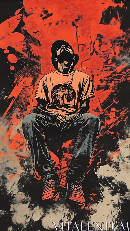 Urban streetwear portrait in graphic comic poster style.