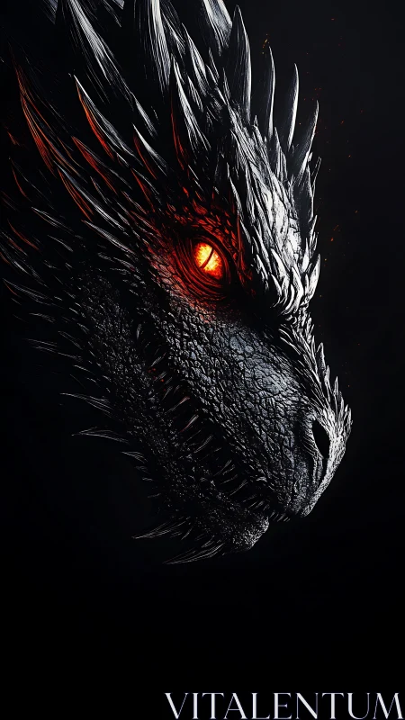 Inferno-eyed obsidian dragon head carved from midnight flame.