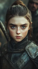 Steel-eyed young warrior studies the world in silence