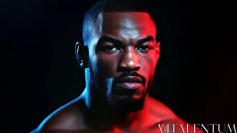 Male Portrait with Dual-Color Gel Lighting on Black Background