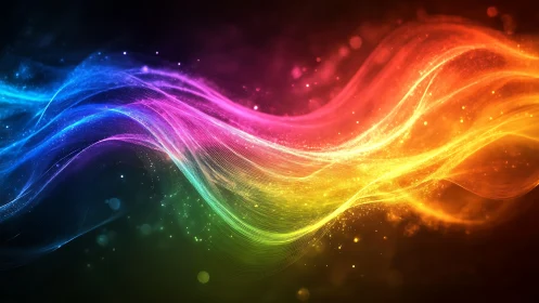 Rainbow light currents drifting through a luminous dream.
