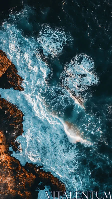Golden cliffs and teal waves sharing a quiet coastal dance.