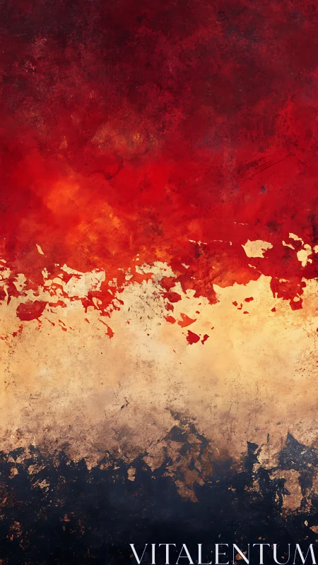 Crimson horizon ignites over ash and midnight sea textures.