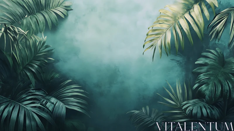 Emerald jungle window where misty silence hums softly.