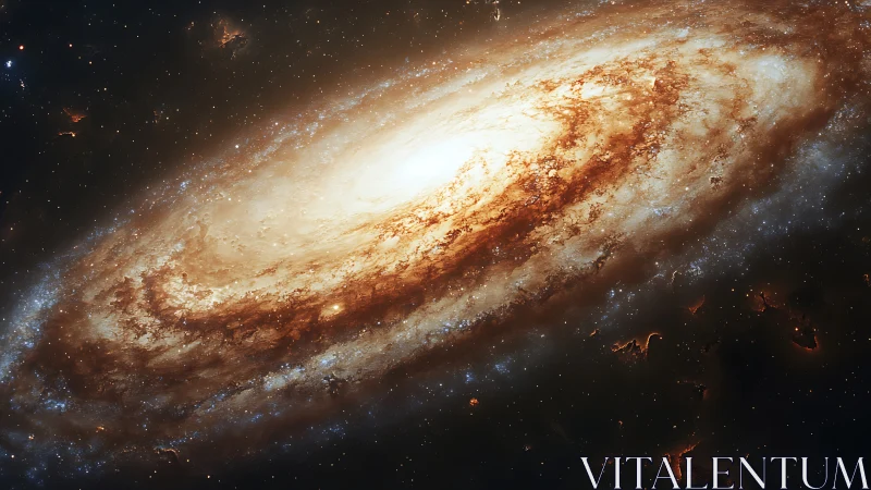 Gentle spiral galaxy glowing softly in deep space night.