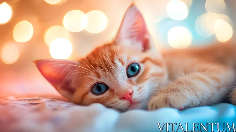 Luminous Gaze: Where Dreaming Kittens Catch Stardust Bokeh