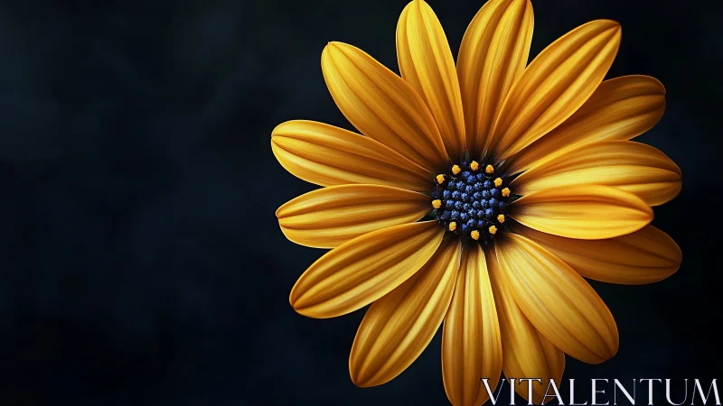 Golden Petals Dance Against Obsidian Canvas