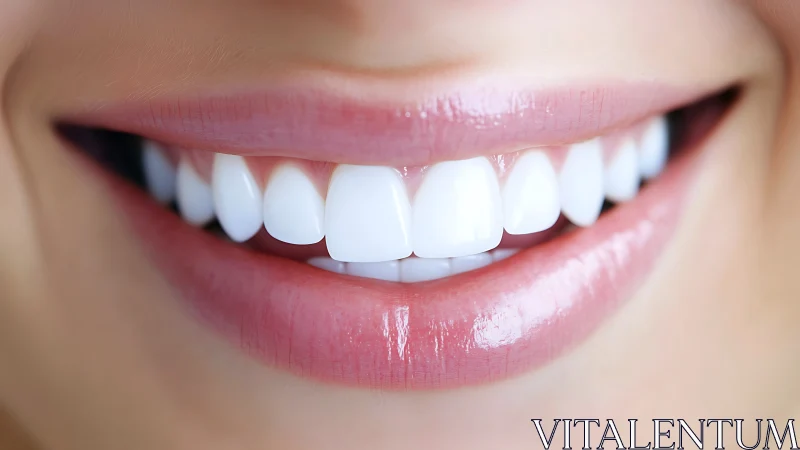 Close-up of Bright White Smile in High Definition, Natural Lighting.