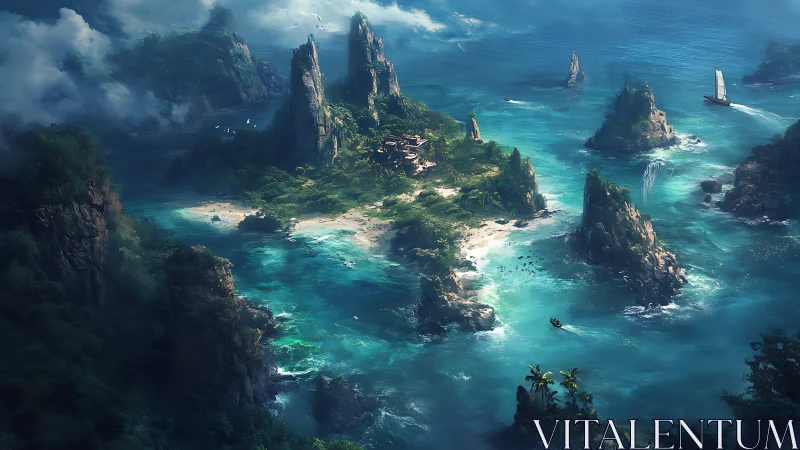 Mystical Island Archipelago with Towering Peaks