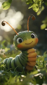 Sunny garden caterpillar with the sweetest shy smile.